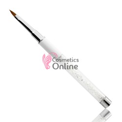 Pensula de unghii Mollylac cu capac pentru unghii cu Acril Alb nr 2, Cod 78262 - par natural